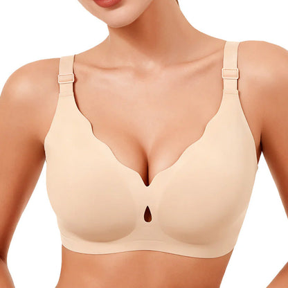 Beige bra on a white background