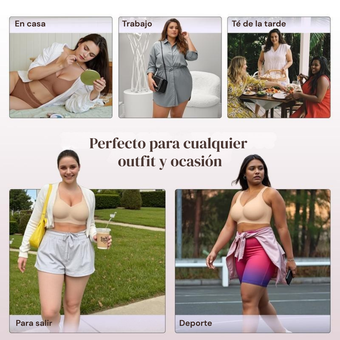 Sujetador sin aros Jelly Bra Plus Size con Soporte y Banda 360°