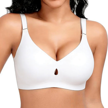 White bra with a unique design on a white background